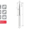 ARRAL-TOP CONICAL BALL NOSE END MILL Z2 D8-d10 C48x1,5º L150 ALCrN