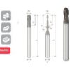 BALL NOSE END MILL Z2 D1 LONG ALTIN-NANO