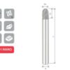BALL NOSE END MILL Z4 D12 LONG ALTIN-NANO